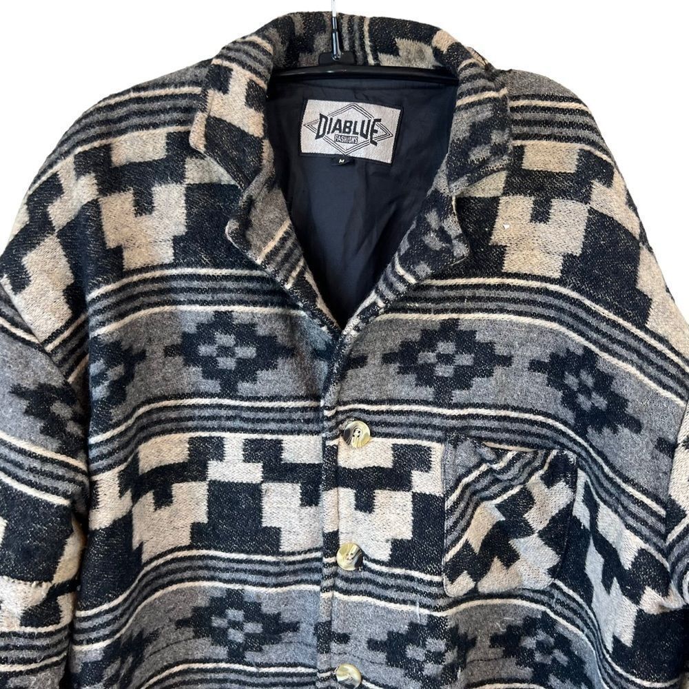 Vintage Aztec Patterned Wool Blazer - Picture 2 of 16